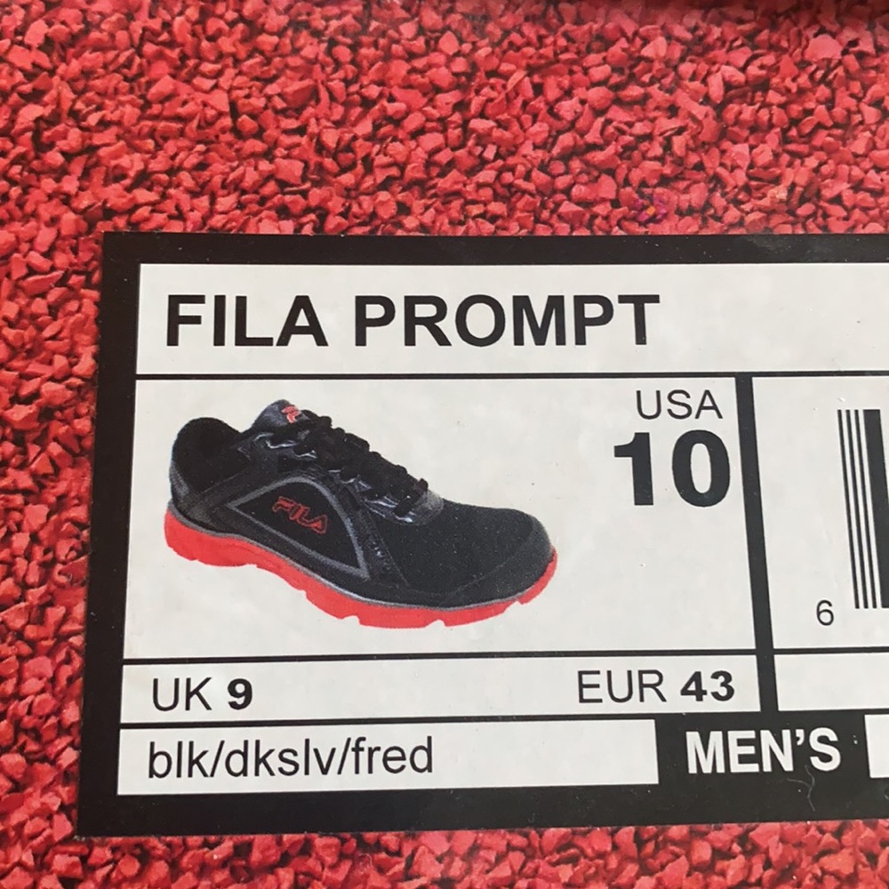✨BRAND NEW✨ FILA PROMPT SNEAKERS MEN'S (BLACK AND RED) - Picture 11 of 13